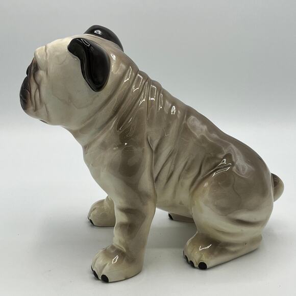 Large 8" Ceramic Pug Dog Sitting Statue Scupture Figurine - Picture 3 of 12